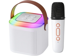 Mini altavoz de karaoke portátil con Bluetooth y micrófono inalámbrico para reuniones familiares, fiestas de cumpleaños y más.