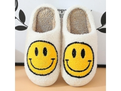 2026-pantuflas De Peluche Suave Sonriente Para Parejas Invierno Cálido Interior Con Suela Antideslizante Tpr