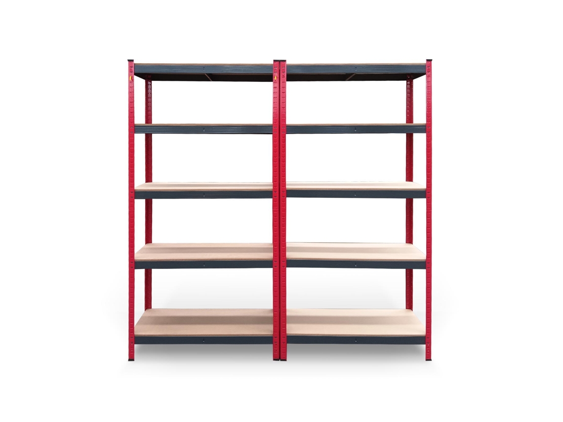 Pack 2 Estanterías Metálicas CATTER HOUSE Rack Cargo Advance 90 90X40X180 Cm de Acero Galvanizado Y Mdf Con Baldas Ajustables
