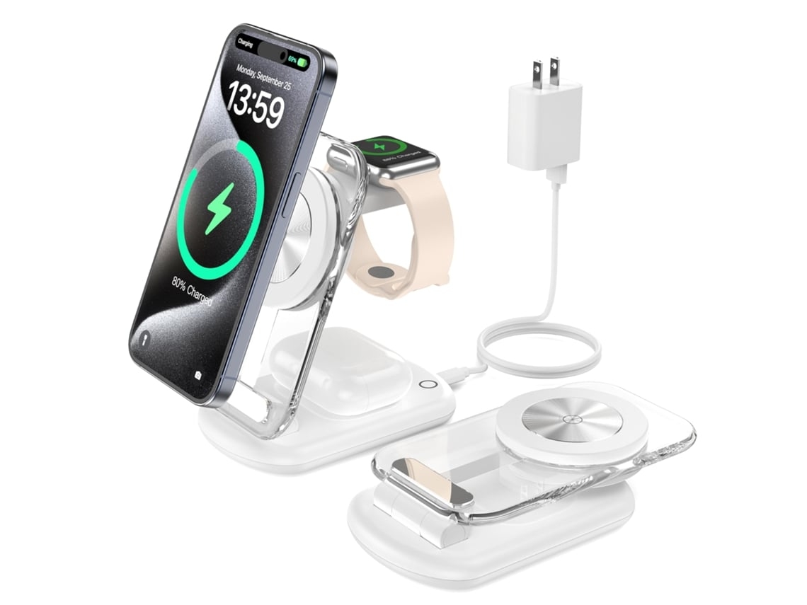 Estación De Carga Sin Hilo Magsafe Yemaesre No Específico Magnético Blanco