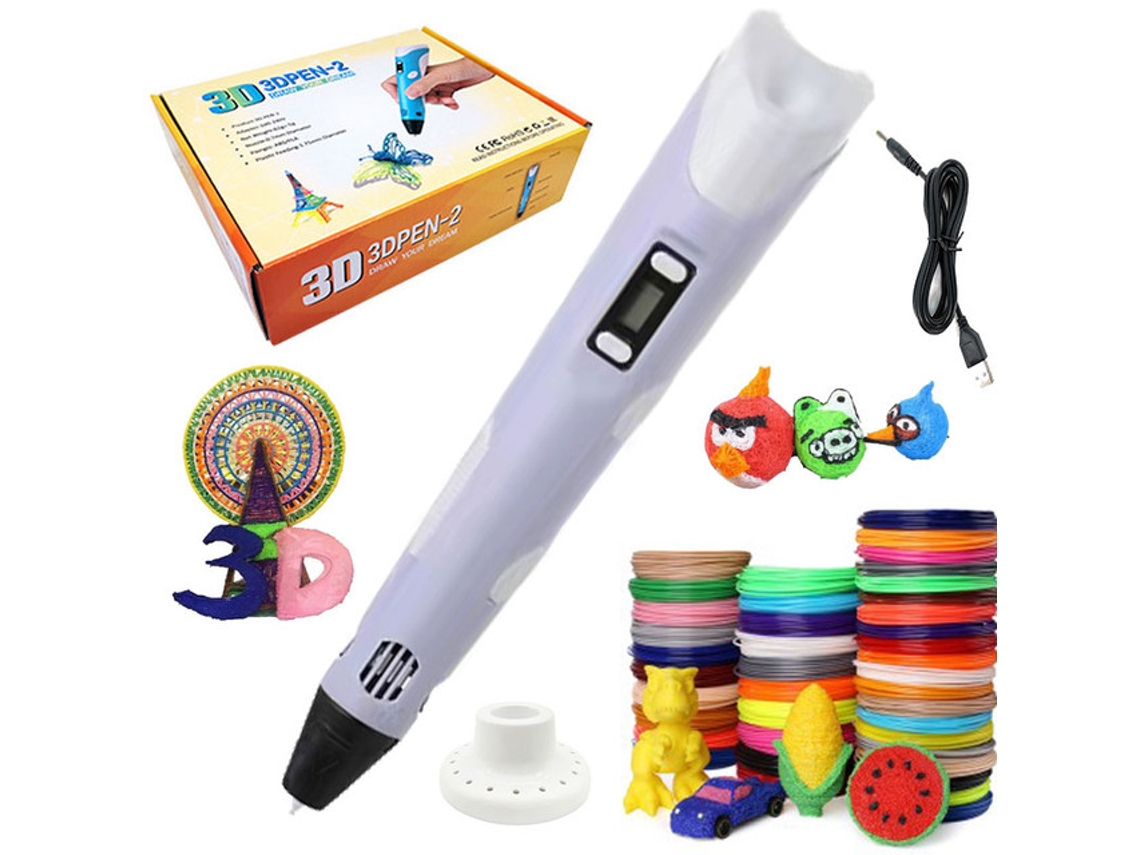 Bolígrafo inteligente 3D SZSMART de Plumas impresas El cable USB de Juguete Interactivo 10M x 10 colores PLA/ABS - Violeta