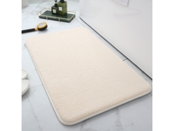 Alfombra de Baño LUUCOZK Antideslizantes Absorbentes Decoración Baño Secado Rápido Poliéster Blanco (80x180cm)