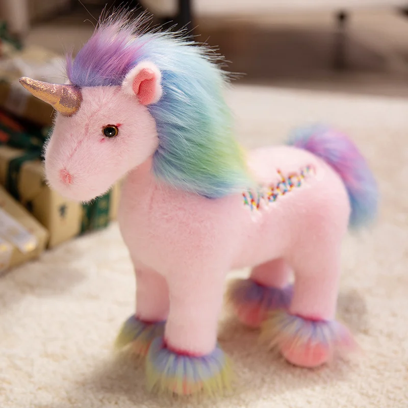 (rosa 11cm-30cm) Muñeco De Peluche De Unicornio Arcoíris De Dibujos Animados, Lindo Animal De Peluche De Unicornio