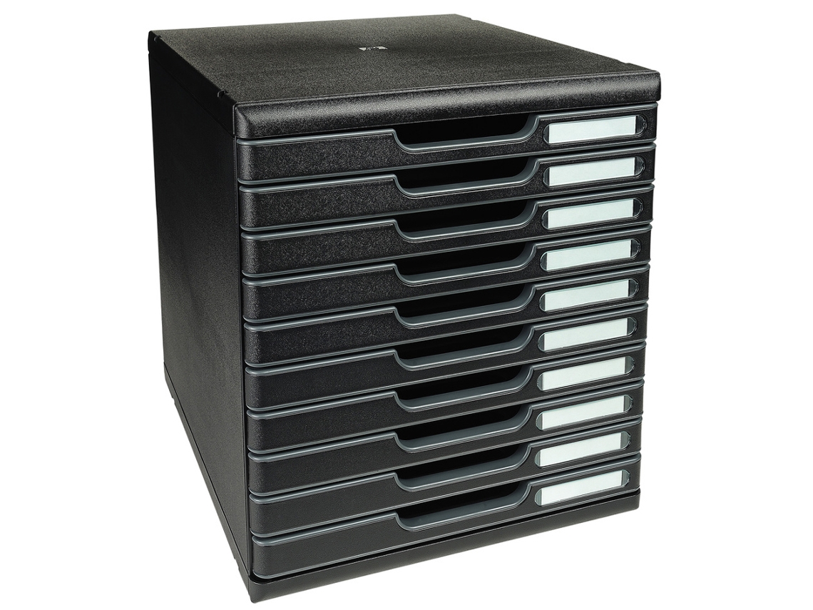 Caja Cajón EXACOMPTA Modulo A4 10 Cajones Negro