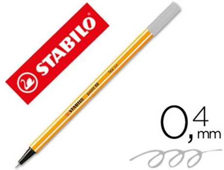 Marcador Stabilo Ponta de Fibra Point 88 Cinza 0.4 mm