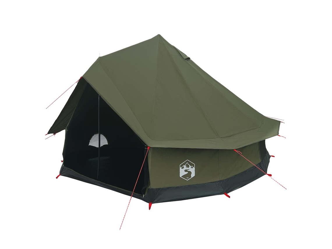 Tienda de campaña familiar Vidaxl verde militar para 8 personas - Polialgodón