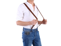 Tirantes Elásticos Ajustables Con Botón Para Pantalones - Marrón - Tirantes Para Adultos
