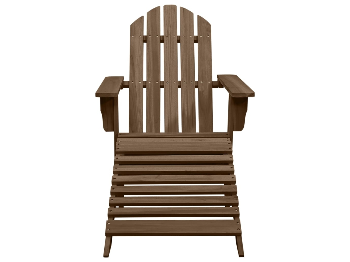 Silla De Jardín | Silla De Exterior | Sillon Jardín Con Otomana De Madera Marrón Wsd13563