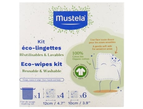 Kit de Red de Lavado de Toallitas Ecológicas 10 Toallitas MUSTELA