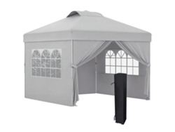 VPMKP - Toldo retráctil manual Outsunny 295x245 cm patio, manivela, ángulo 45°-85°, aluminio poliéster 280 g/m², gris | S/MARCA