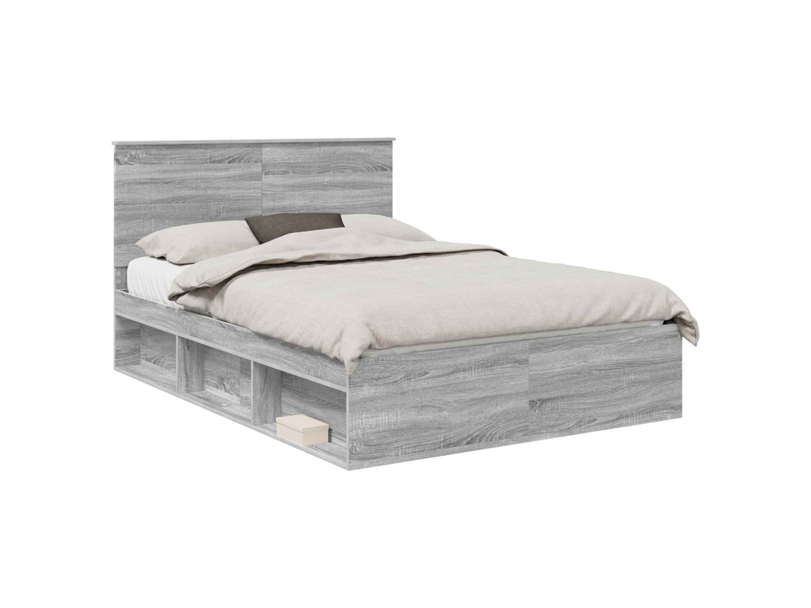 Maison Exclusive - Estructura De Cama Con Cabecera Gris Sonoma 135 X 190 Cm