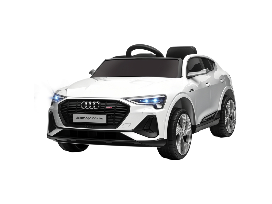 Coche Eléctrico Infantil Audi De 12 V Con Mando A Distancia, Faros Y Música, Blanco, 108x60x47