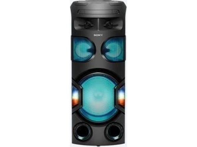 Altavoz De Gran potencia sony mhcv72d 360º luces karaoke dj para fiesta graves larga negro trolley bluetooth mhcv72 cddvdusbhdmiledmicrófono sistema audio tecnología nfc 360 y distancia control por voz gestos conectividad smartphones cv72d 0.5 bluetoothcddvdusb