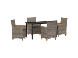 Maison Exclusive - Conjunto De Comedor De Jardín 5 Pcs Gris Ratán Sintético