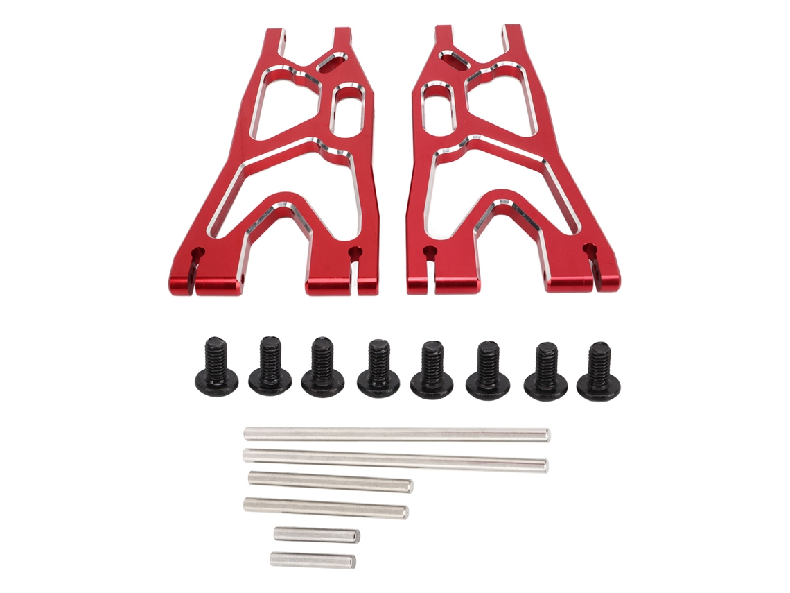 Brazos De Suspensión Inferiores Delanteros Y Traseros De Aluminio Para Coche Rc Traxxas X Maxx A Escala 1/5, Color Rojo.