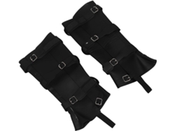 Juego De 2 Polainas Ajustables De Piel Sintética Negra, Cubrebotas Medievales Unisex, 40 Cm. Accesorios.