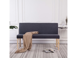 LOVELY HOME Taburete Banco 139,5 Cm Poliéster Gris Oscuro