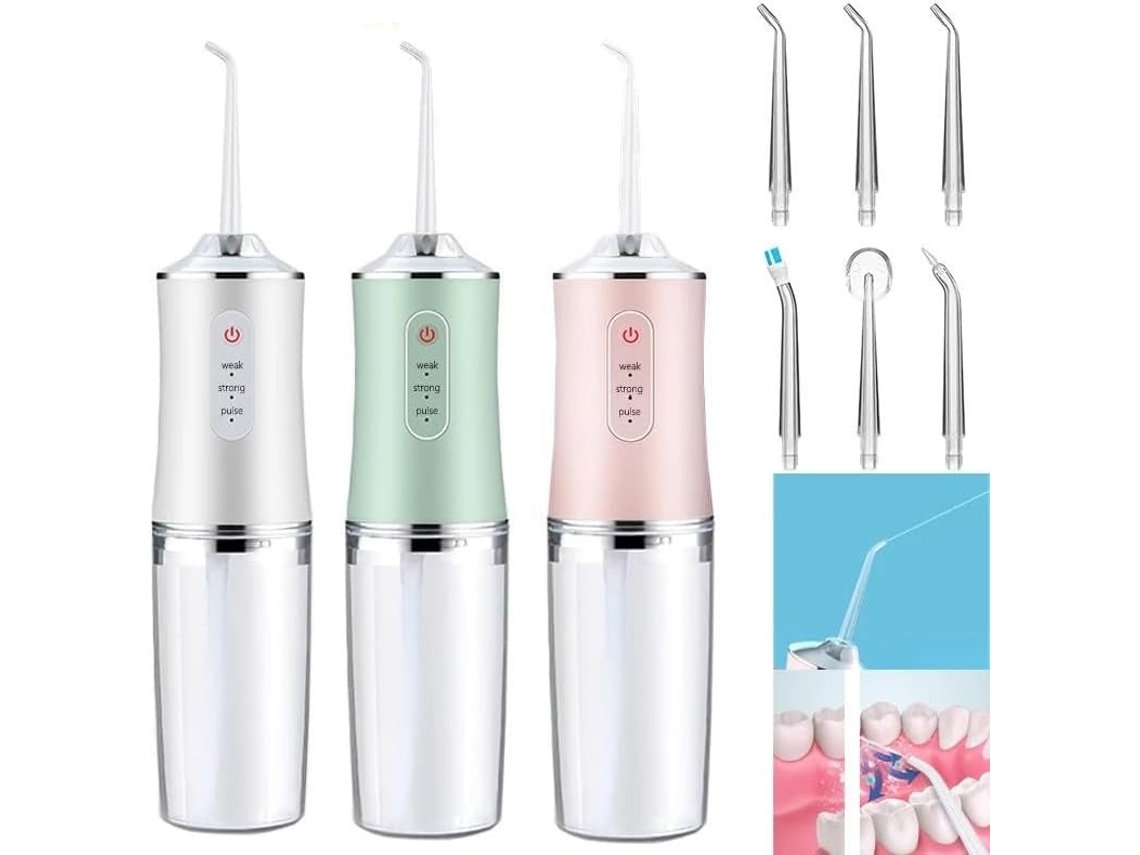 Nuevo irrigador bucal portátil Ingan 6886 con irrigador bucal recargable por USB y chorro de agua (blanco)
