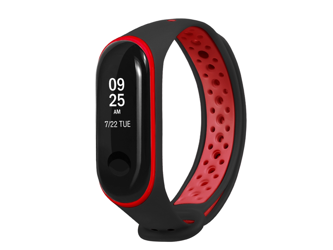 Pulsera deportiva de silicona compatible con Xiaomi Band 25x1x2 cm. Color negro.