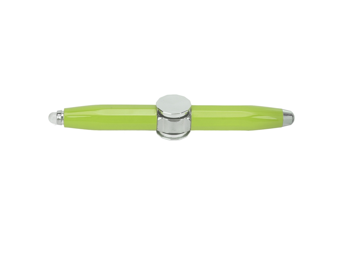 Pluma Fidget Con Giroscopio Y Luz Led Para Aliviar Estrés, Pluma Rotatoria Portátil Para Estudiantes Verde