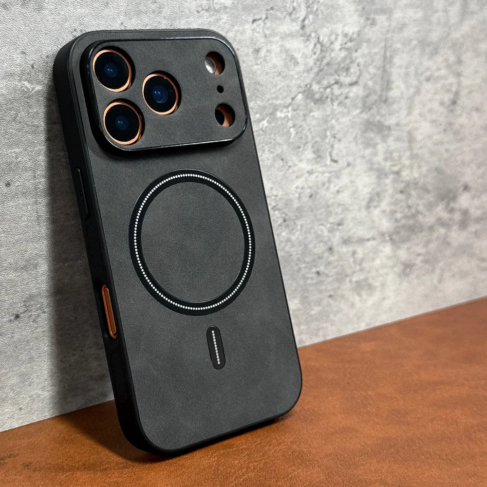(iphone 11 Pro Max Negro) Funda Para Teléfono De Piel Sintética Estilo Ejecutivo, Compatible Con Carga Inalámbrica Magnética Magsafe.