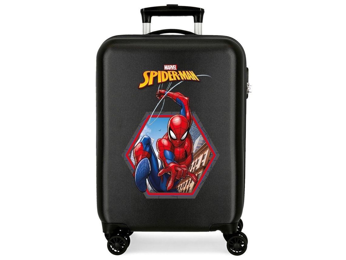 Maleta de Cabina MARVEL Spider Man Geo Dura 4 Ruedas Negro (55 x 38 x 20 cm - 34 L)
