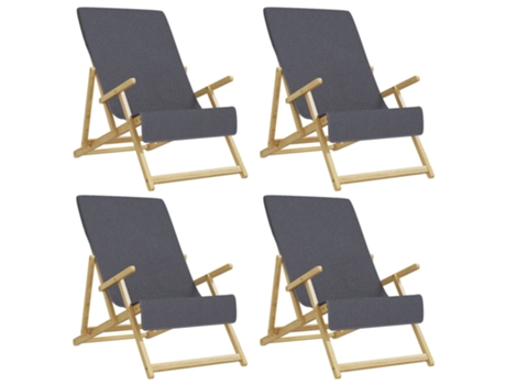 vidaXL Toallas de playa 4 uds tela gris antracita 400 g/m² 60x135 cm