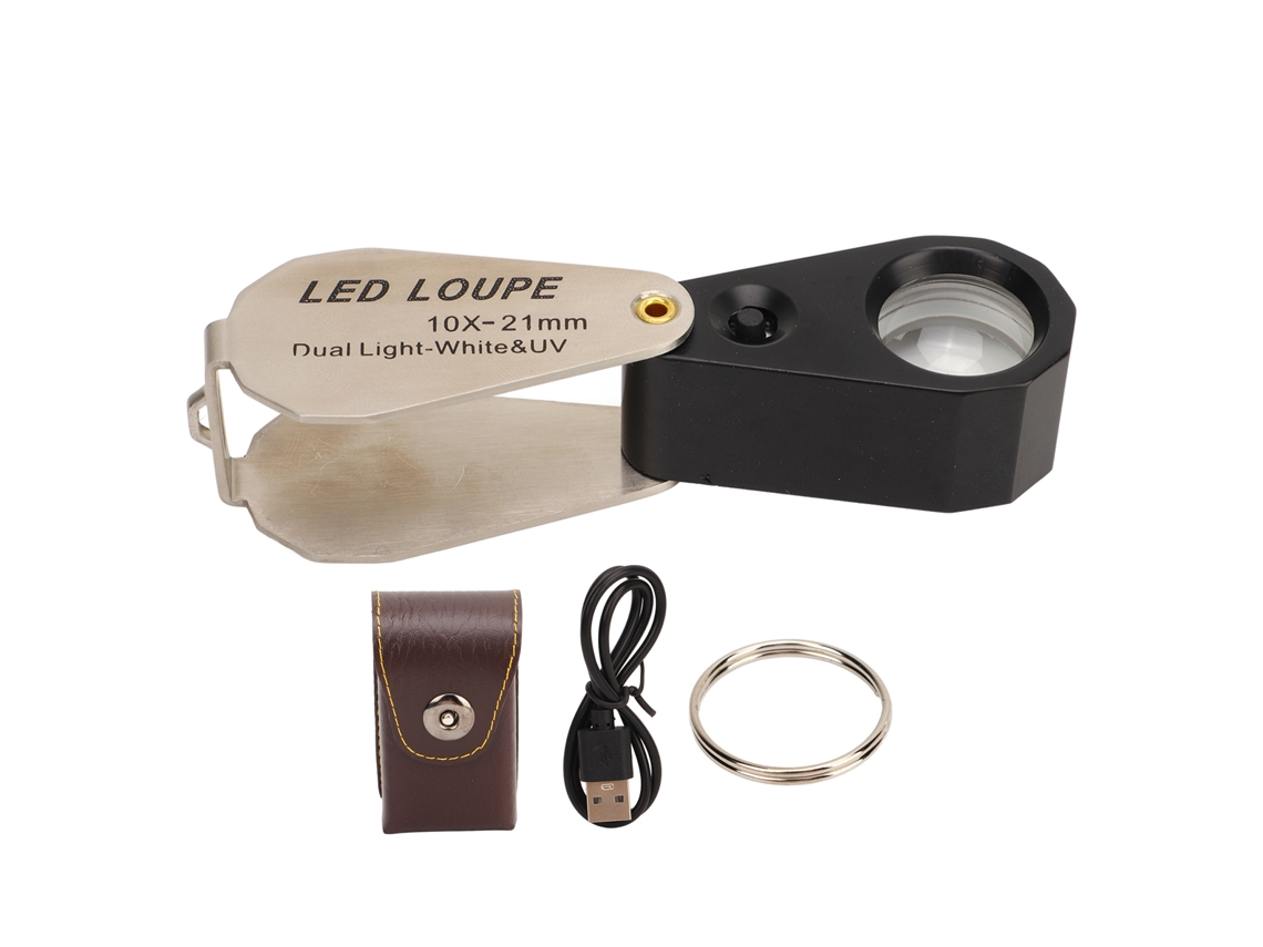 Lupa Profesional De Joyería 10x Con Luz Led Y Uv Para Joyería, Plantas, Monedas Y Relojes.