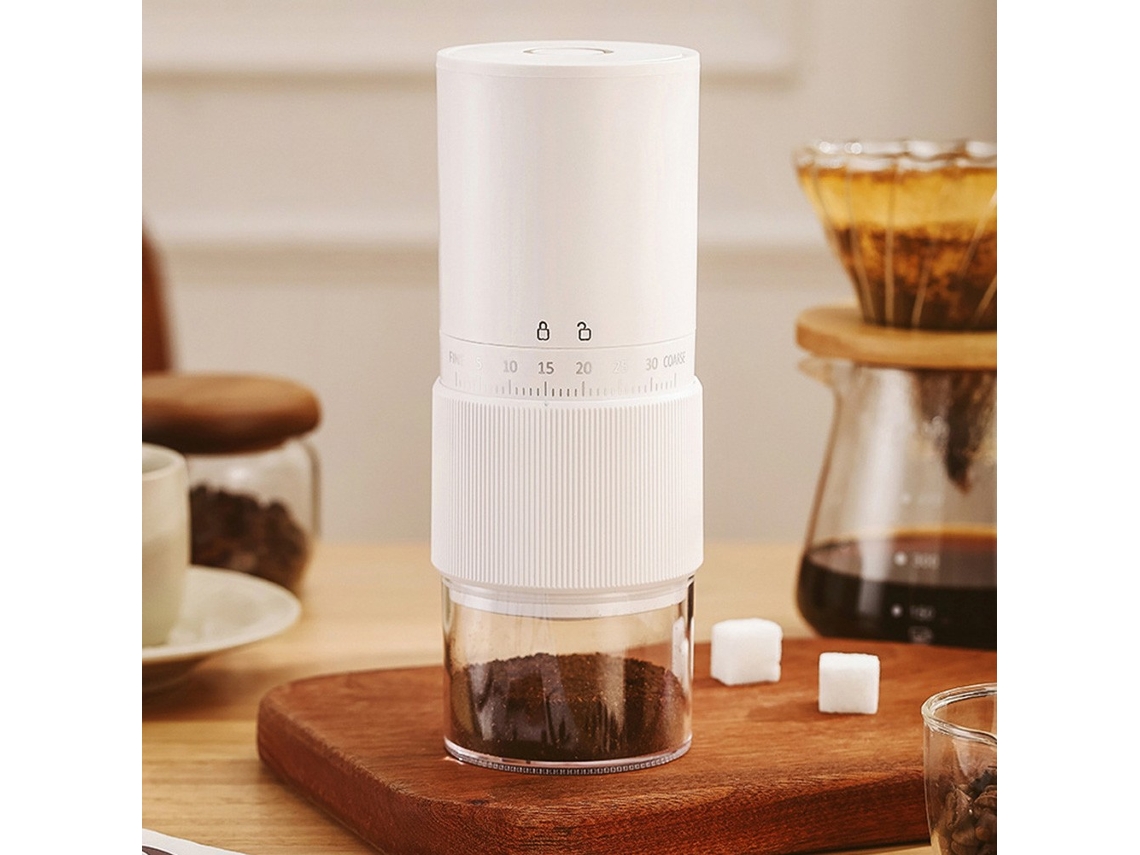 Molinillo de café eléctrico con núcleos de cerámica y ajuste externo Chrui (blanco)