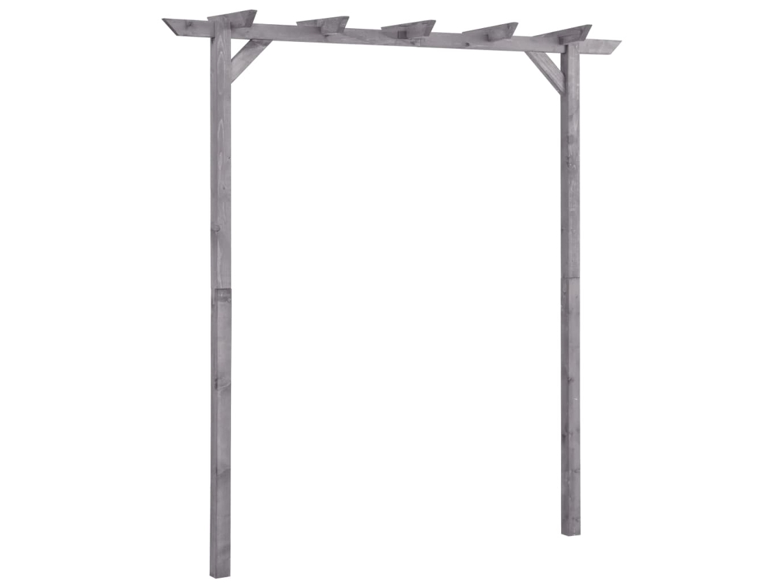 Pérgola de jardín de pino impregnado gris de 200 x 40 x 205 cm, DKD Home Decor