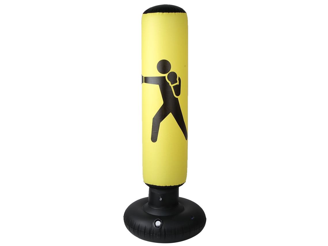 Saco De Boxeo Articulado De 160 Cm Para Fitness, Pvc, Para Adultos Y Niños, Con Base Estable, Amarillo.