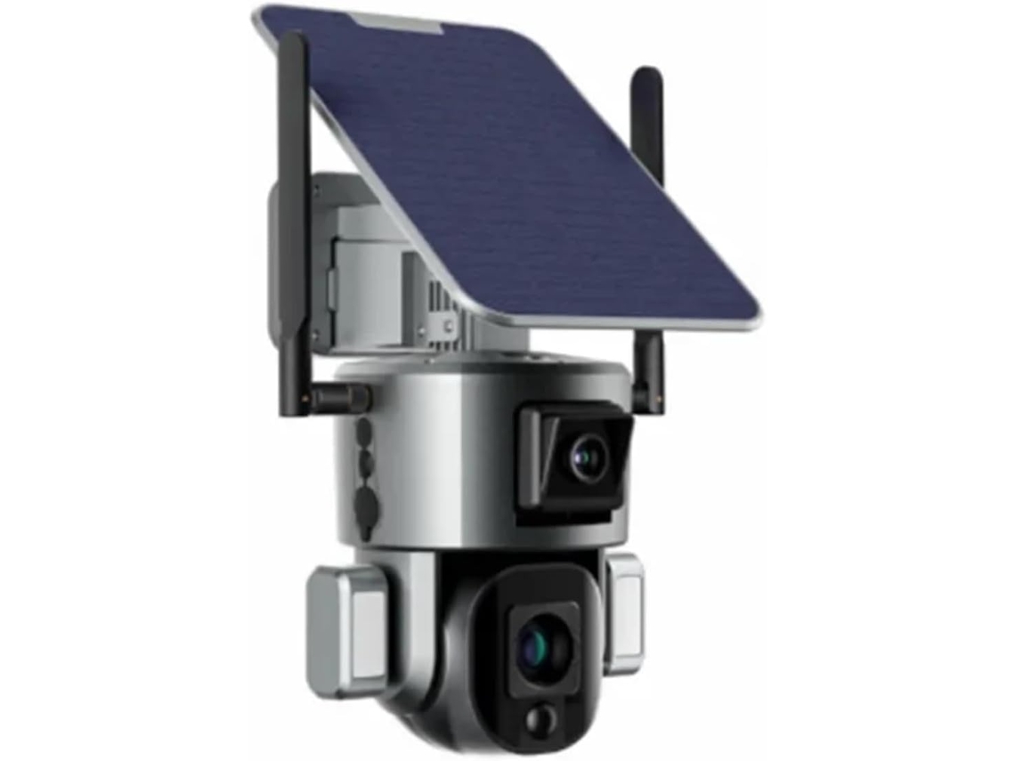 Cámara De Seguridad Solar Para El Hogar Con Doble Lente 4k De 8 Mp, Zoom 10x/4x, 4g.