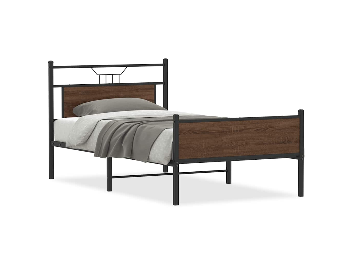 Maison Exclusive - Estructura De Cama Sin Colchón Roble Marrón 107x203 Cm