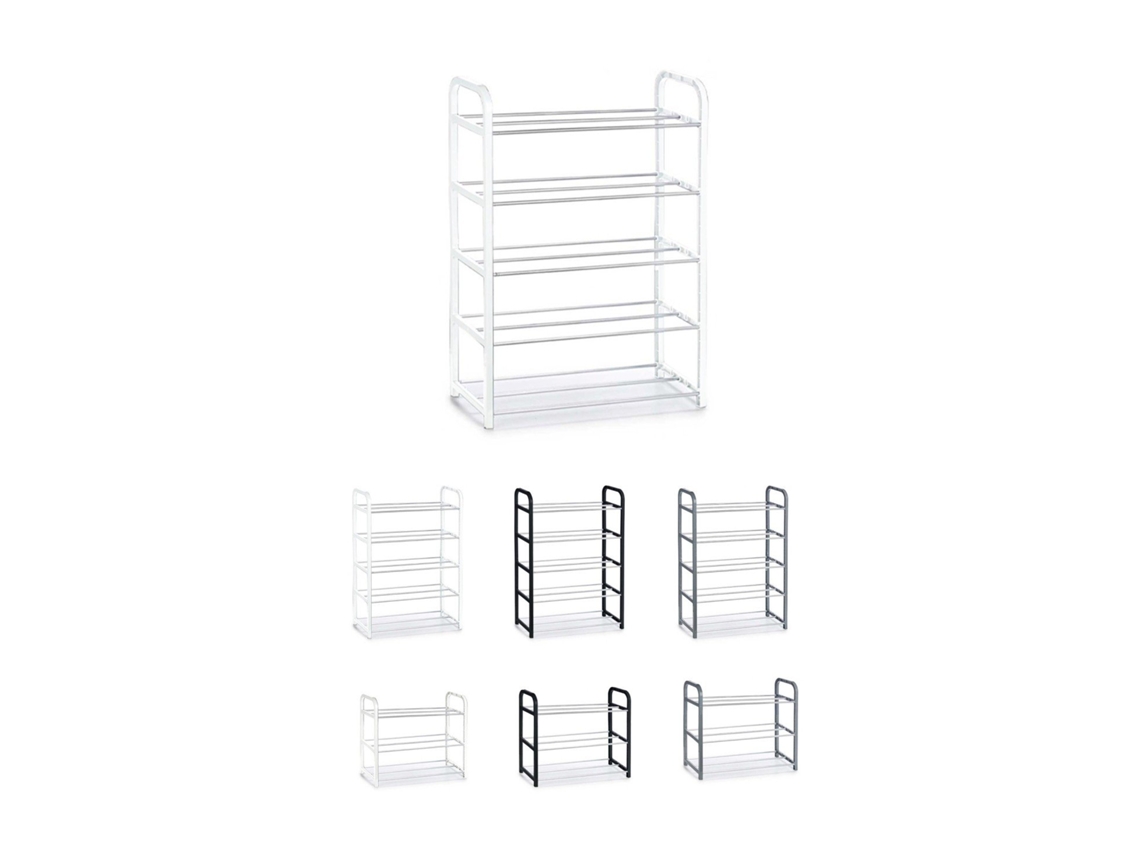Zapatero De Metal Y Plástico – Zapatero Organizador Ideal Para Recibidor, Pasillos Y Salón Gris 5 Estantes