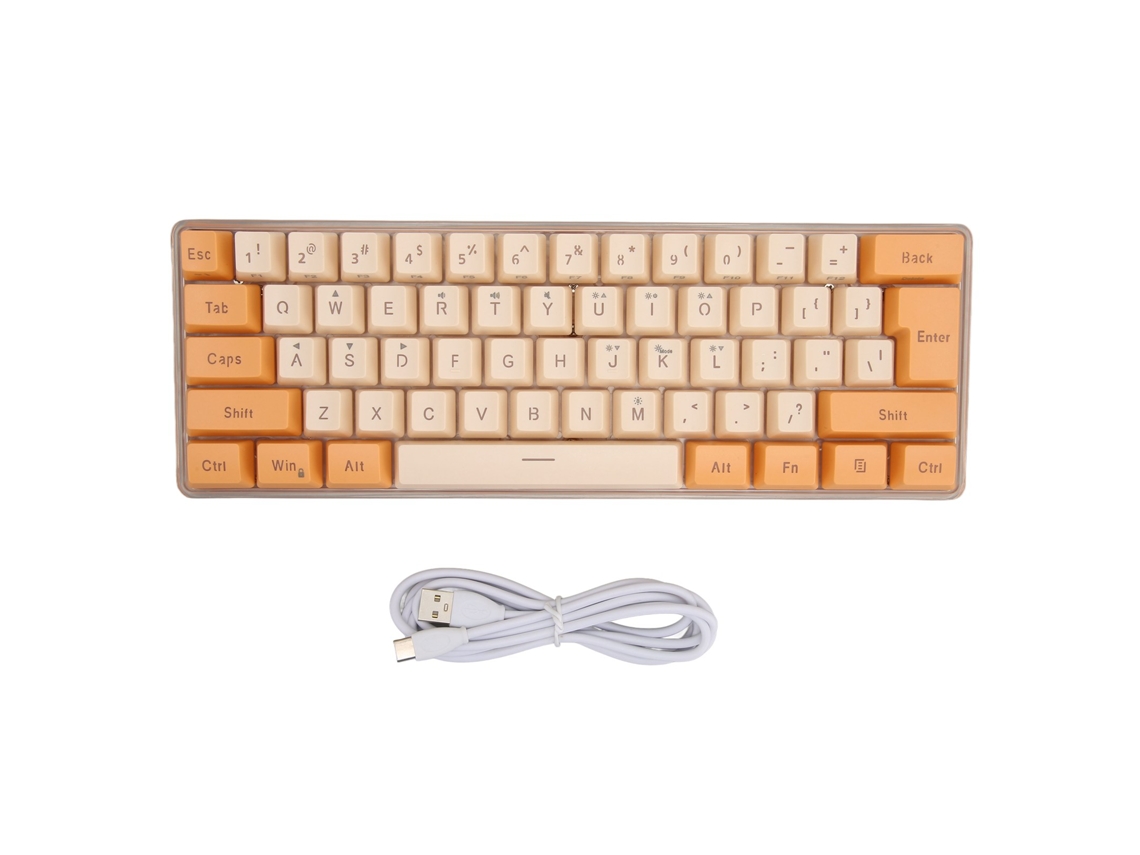 Teclado mecánico para juegos RGB con 61 teclas, USB