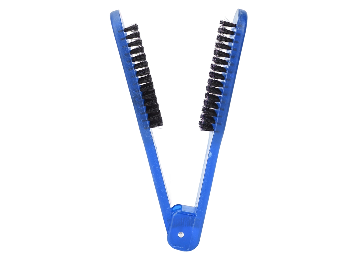 Pincel De Pelo De Cerdas Dobles Antistático - Importado, Resistente A Altas Temperaturas, Diseño Hueco, Color Azul