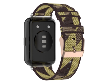 Correa de nailon liberación rápida con hebilla 20mm para Huawei Watch Fit 2 - raya amarilla