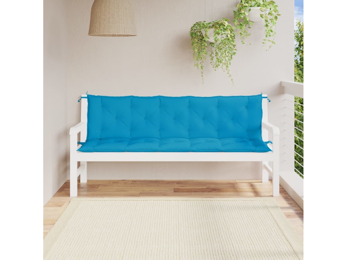 Cojines para banco de jardín, 2 unidades, tela Oxford azul claro HARLANV1