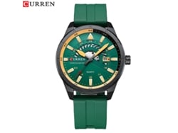 Reloj Deportivo De Cinta Verde Para Hombre, Reloj De Pulsera Creativo De Cuarzo Con Diseño Calado, Reloj Casual Con Calendario.