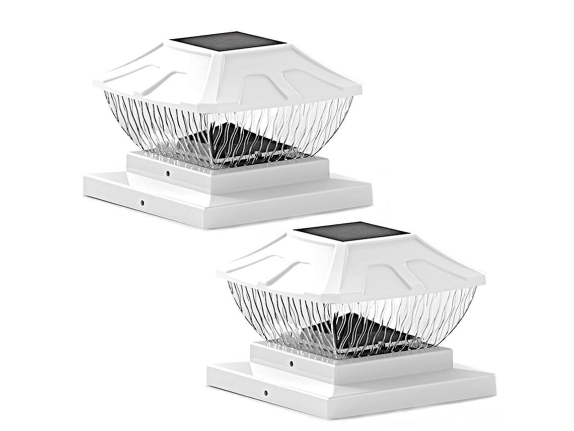 Rebe-luz De Pilar Solar Exterior Impermeable Ip65 Para Jardín Patio Cerca Puerta 6x6 Pulgadas Batería 600mah