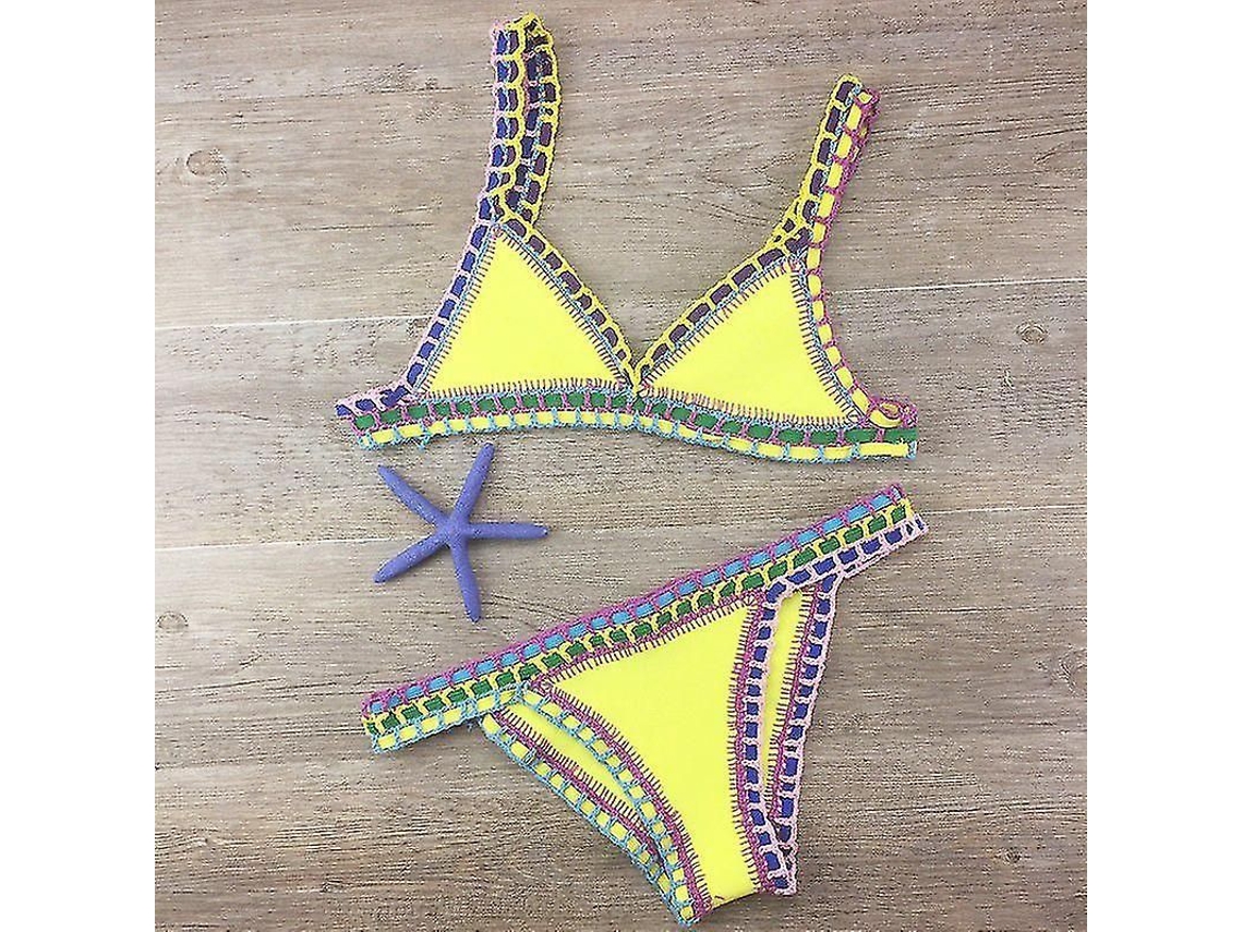2026-traje De Baño Crochet Mujer Biquini Sexy Bandage Brasileño Sin Armadura Talle Normal 2023