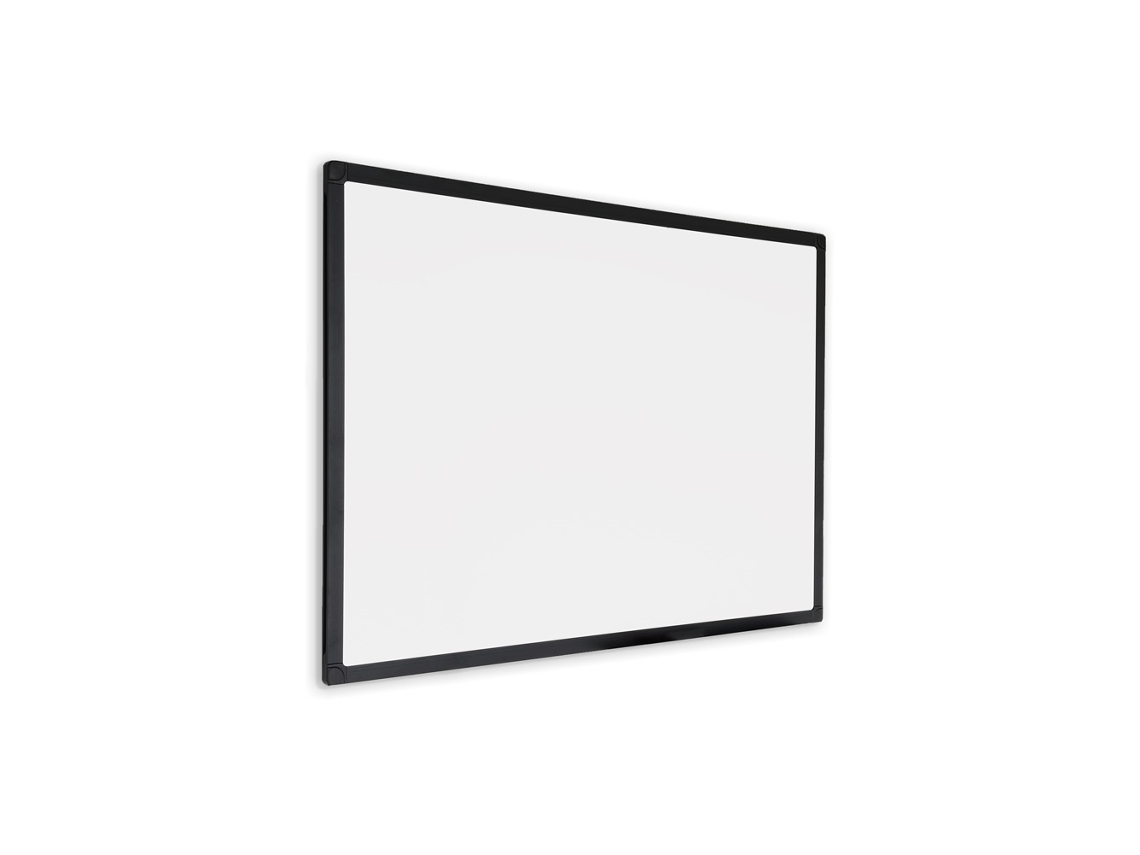 Pizarra blanca con marco negro - magnética - 60x90 cm