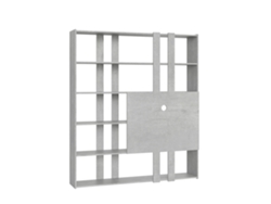 Estante abierto Kato H con panel de soporte para TV de hormigón Itamoby