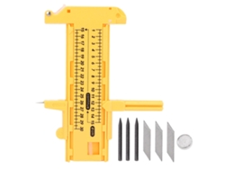 Compás ajustable y cortador circular de 10-300 mm en plástico amarillo para dibujo y artes plásticas.