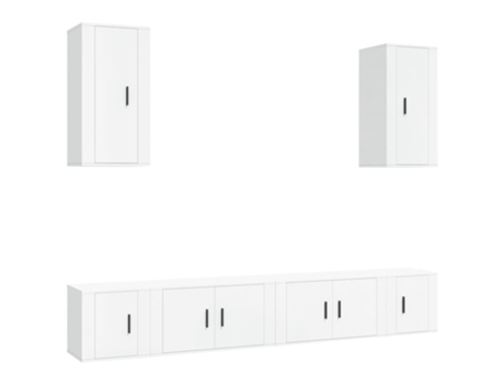 Conjunto 6 de muebles para TV VIDAXL madera contrachapada blanco
