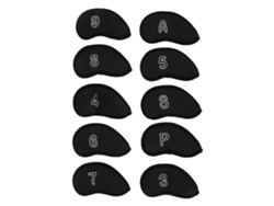 2026-10 Fundas Para Cabezales De Palos De Golf Fundas Protectoras De Red Con Números Negro