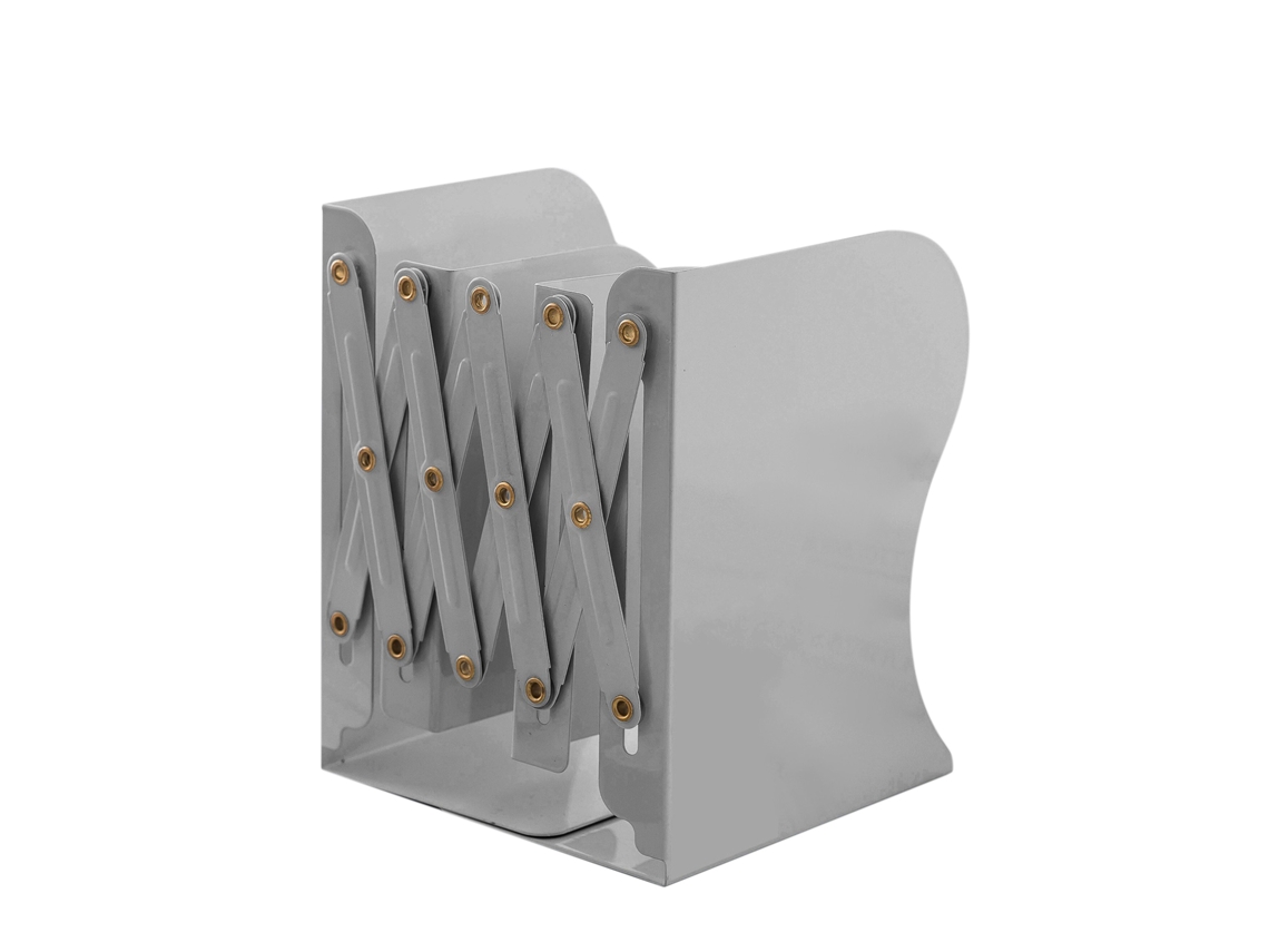 Soporte Para Libros Metálico Retráctil, Flexible Y Grande, Sin Adhesivo, Para Escritorio De Oficina - Gris