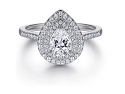 Anillo De Plata 925 Con Zirconia En Forma De Perla Para Boda Moda Y Delicado 4.1g