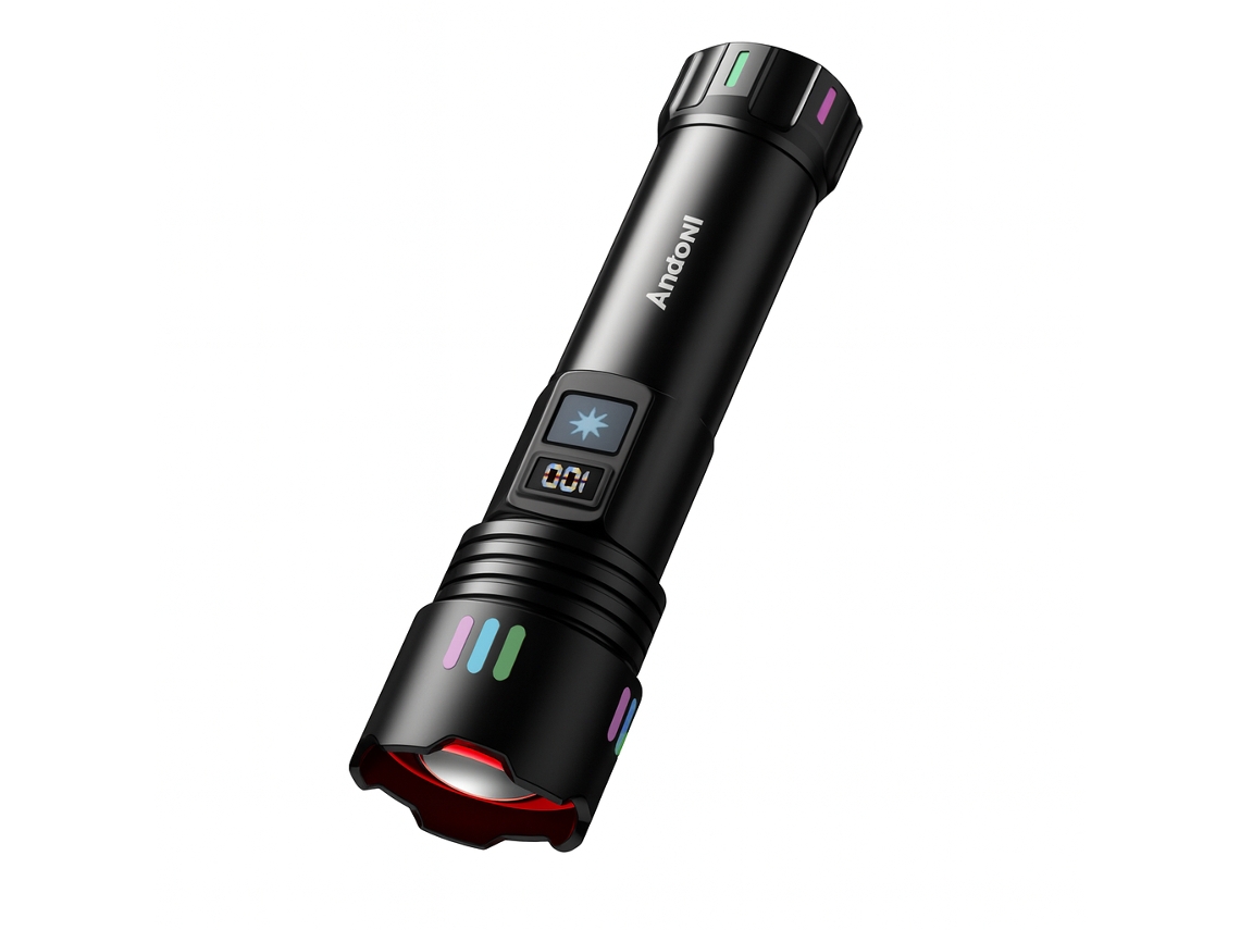 Linterna LED recargable Andowl P45 negra