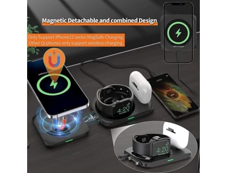 Estación de Carga Sem Removível Magsafe para Apple RADIODDITY Negro